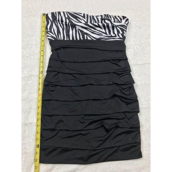 Speechless Juniors Dress Size 11 Black Zebra Print Bodycon Prom Formal Short - Picture 6 of 6